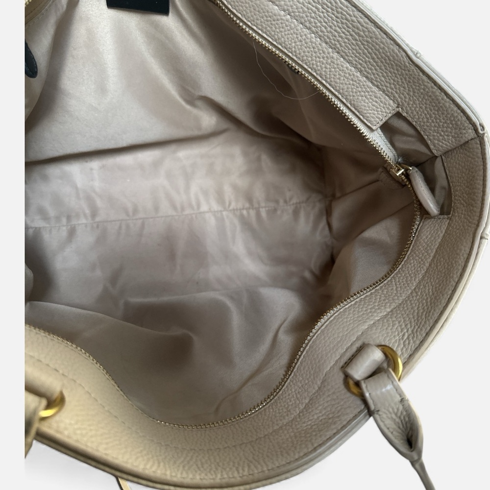 Rebecca Minkoff Pebbled Leather Large Tote Bag | Neutral Cream | - Picture 8 of 12